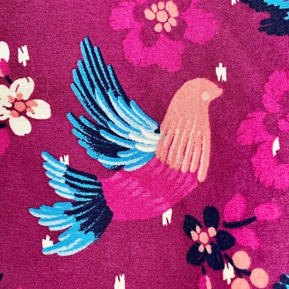 Lane Bryant Cotton Floral Popover Blouse Pink Ruffle Neck Short Sleeve Size 22 - Picture 12 of 16